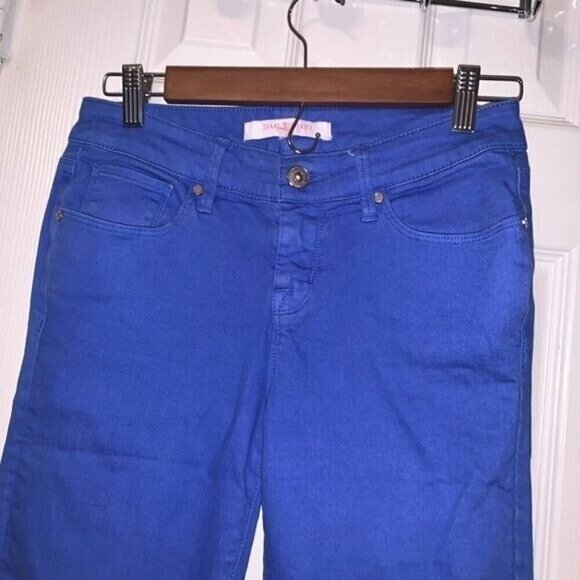 Isaac Mizrahi Blue Straight Leg Mid Rise Ankle Cropped Casual Pants Size 4 - Picture 4 of 9